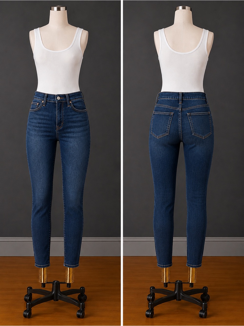 J. Crew 9” Highrise Toothpick Jeans in Deep Indigo